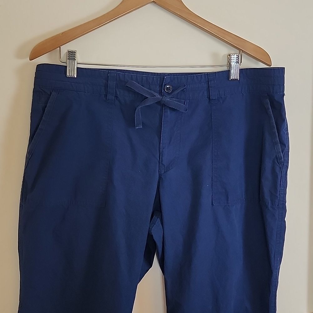 Ralph Lauren Women's Dark Blue Ankle Pants, Drawstring Waist, Loose Fitting